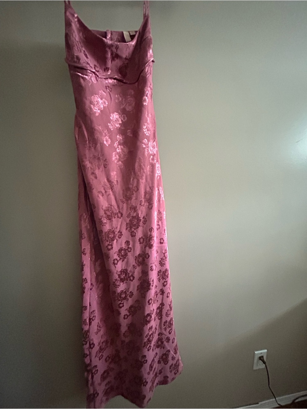 love, Fire Rose Pink Floral Satin Slip Dress